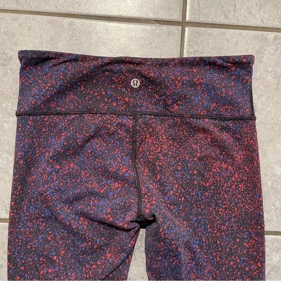Lululemon Wunder Under Pant III Splatter Prep Red Sapphire Blue | Size 6 - Picture 8 of 12